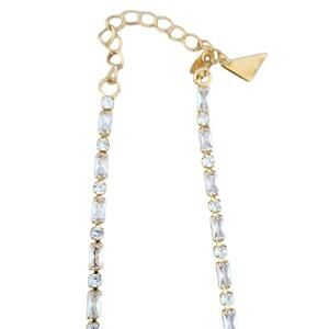 Sterling Forever Georgia CZ Bagette 70 Sterling Gold-Tone Tennis Necklace -16"